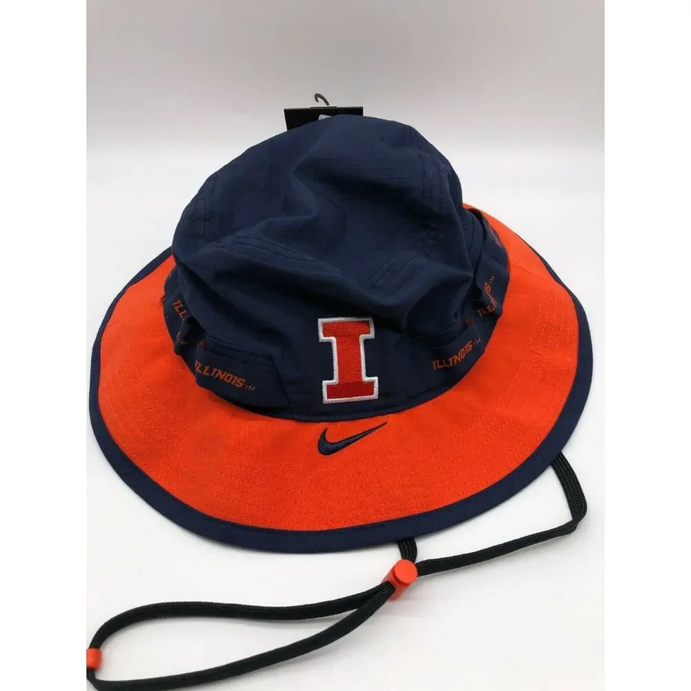 Nike Football Drawstring Bucket Hat Blue/Orange Adult Unisex M CT0268 419